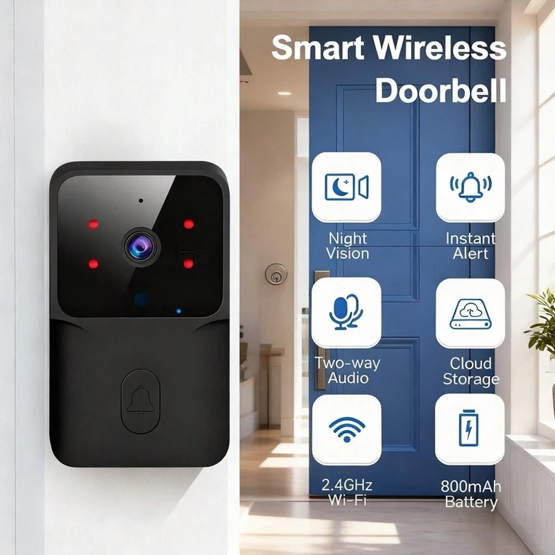 Smart Home Video Doorbell Installation - جرس باب ذكي لاسلكي يعمل بالواي