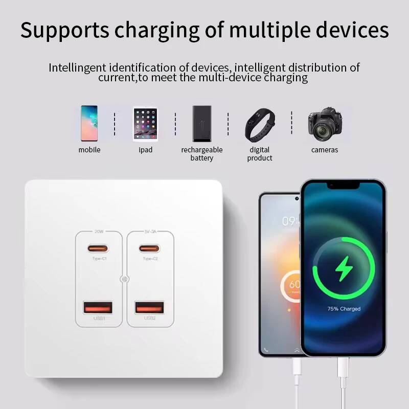Smart Home Utilities - مقبس حائط هيريباو مع منفذ USB