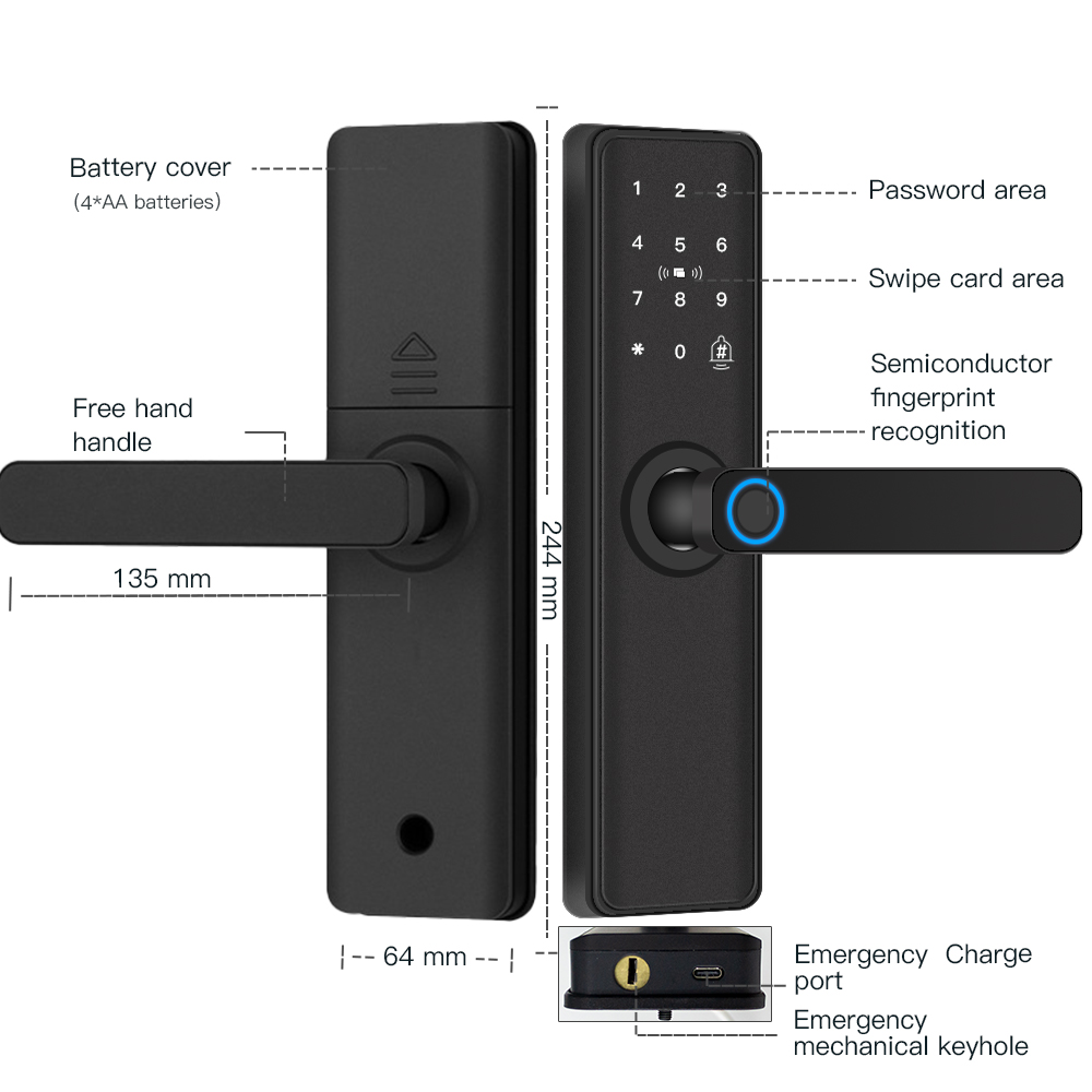 قفل باب ذكي متوافق مع البلوتوث - مراجعة Smart Home Door Lock وسعره