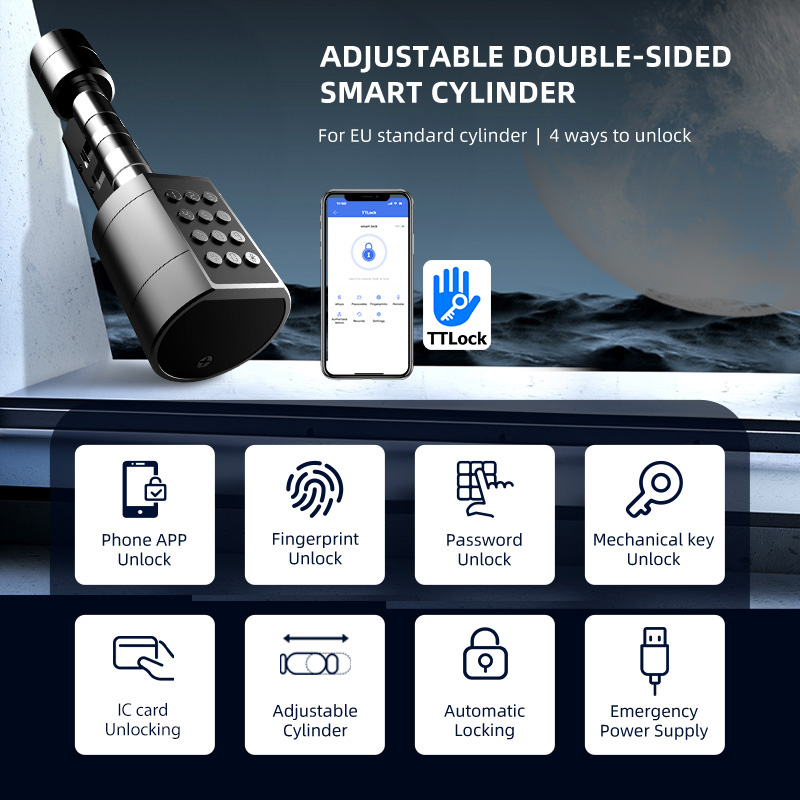 قفل باب أسطواني أوروبي ذكي ttl - مراجعة Smart Home Door Lock وسعره