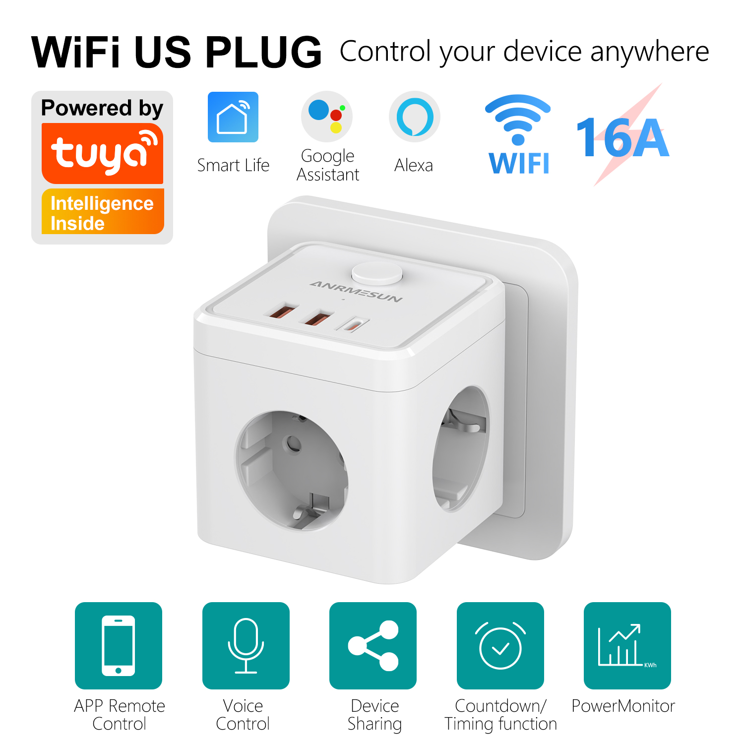 قابس كهربائي أوروبي بثلاثة مخا - مراجعة Smart Home Utilities وسعره